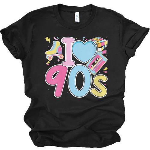 I Love 90's Retro Style Nostalgia Vibe 1990's Party Unisex Jersey T-Shirt - Figerry