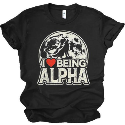 I Love Being Alpha Moonlit Wolf Meme Alpha Introvert Unisex Jersey T-Shirt - Raresse