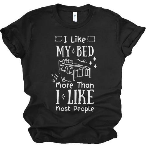 I Love My Bed More Than I Like Most People Introvert Pyjamas Unisex Jersey T-Shirt - Raresse