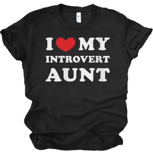 I Love My Introvert Aunt I Heart My Introvert Aunt Unisex Jersey T-Shirt - Raresse