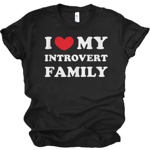 I Love My Introvert Family I Heart My Introvert Family Unisex Jersey T-Shirt - Raresse