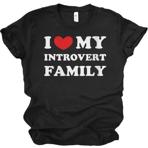 I Love My Introvert Family I Heart My Introvert Family Unisex Jersey T-Shirt - Raresse