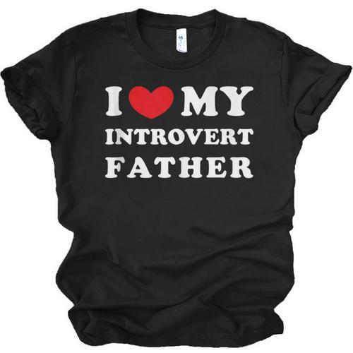 I Love My Introvert Father I Heart My Introvert Father Unisex Jersey T-Shirt - Raresse
