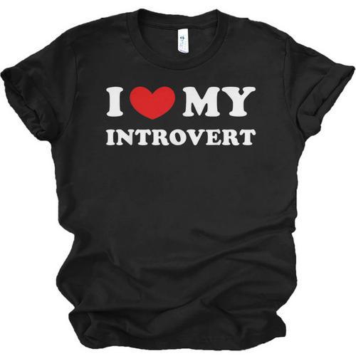 I Love My Introvert I Heart My Introvert Unisex Jersey T-Shirt - Raresse
