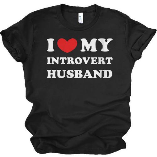 I Love My Introvert Husband I Heart My Introvert Husband Unisex Jersey T-Shirt - Raresse