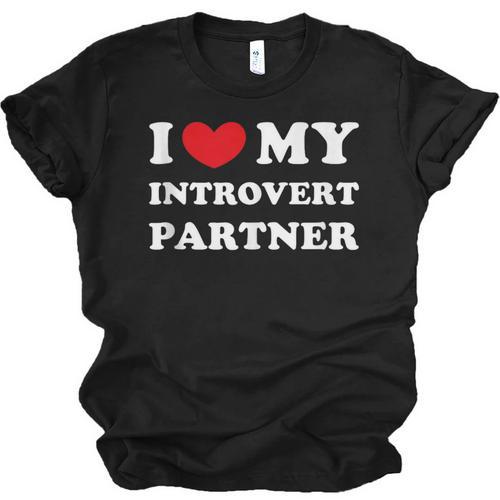 I Love My Introvert Partner I Heart My Introvert Partner Unisex Jersey T-Shirt - Raresse