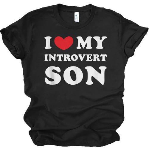I Love My Introvert Son I Heart My Introvert Son Unisex Jersey T-Shirt - Raresse