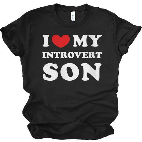 I Love My Introvert Son I Heart My Introvert Son Unisex Jersey T-Shirt - Raresse
