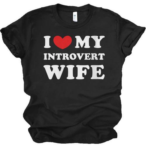 I Love My Introvert Wife I Heart My Introvert Wife Unisex Jersey T-Shirt - Raresse