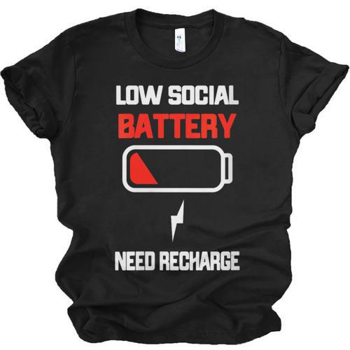 Low Social Battery Need Recharge Introvert Self-Care Unisex Jersey T-Shirt - Raresse