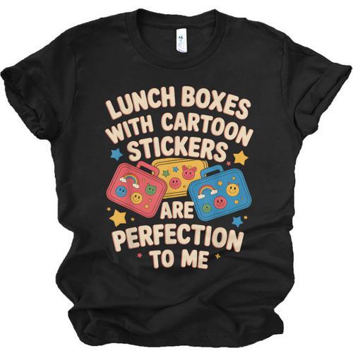 Lunch Boxes With Stickers Lunch Box Nostalgia Retro Unisex Jersey T-Shirt - Figerry