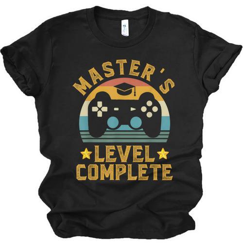 Master's Level Complete Vintage Video Gamer Graduation Unisex Jersey T-Shirt - Best Gift Smart