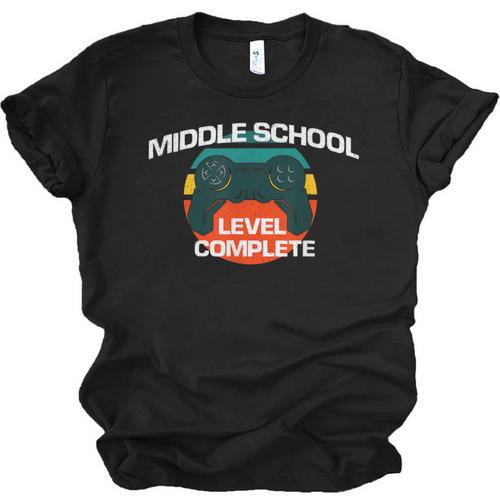Middle School Graduation Gaming Vintage Level Complete Unisex Jersey T-Shirt - Best Gift Smart