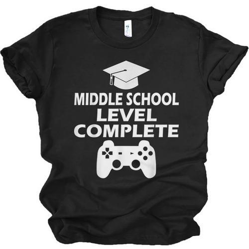 Middle School Level Complete Gamer Graduation Day 2024 Unisex Jersey T-Shirt - Best Gift Smart