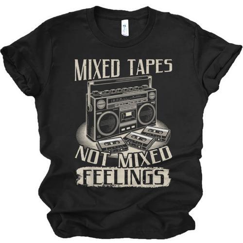 Mixed Tapes Not Feelings Nostalgia Retro Cassette Tape Unisex Jersey T-Shirt - Figerry