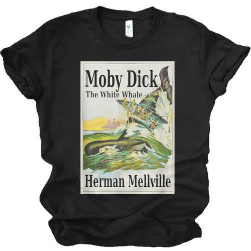 Moby Dick Book Cover Illustration Unisex Jersey T-Shirt - Bookorys