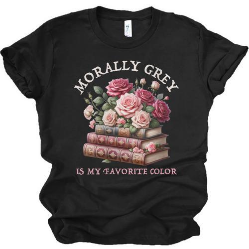 Morally Grey Book Lovers Dark Romance Reader Favorite Color Unisex Jersey T-Shirt - Bookorys DE