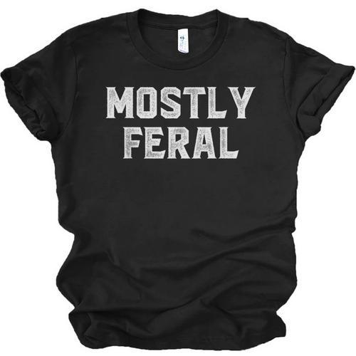 Mostly Feral Introvert Sarcastic Unisex Jersey T-Shirt - Raresse