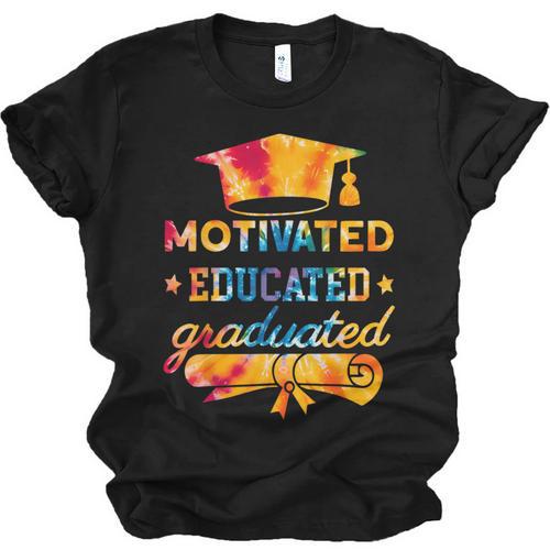 Motivated Educated Graduated Graduation Unisex Jersey T-Shirt - Best Gift Smart