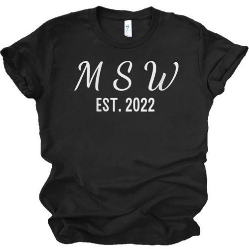MSW Master Social Work Class Of 2022 Graduation Unisex Jersey T-Shirt - Best Gift Smart