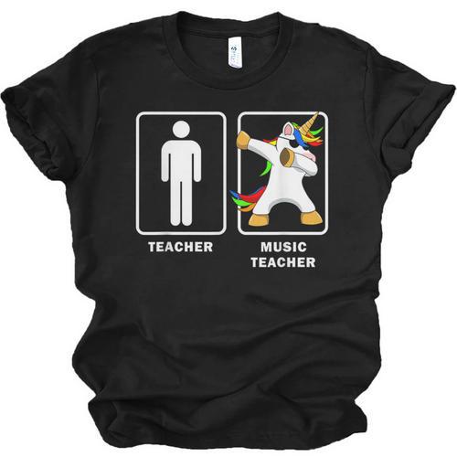 Music Teacher Dabbing Unicorn Graduation Shirt Unisex Jersey T-Shirt - Best Gift Smart