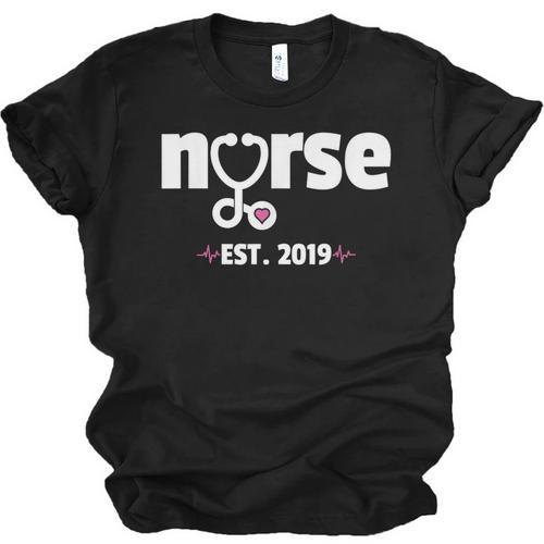 New Nurse Est 2019 Nursing School Graduation Unisex Jersey T-Shirt - Best Gift Smart