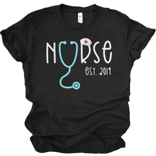 New Nurse Est 2019 T Shirt Graduation RN Women Unisex Jersey T-Shirt - Best Gift Smart