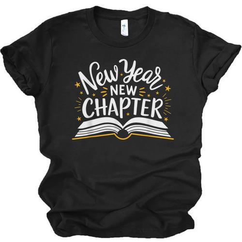New Year New Chapter Happy New Year 2025 Book Unisex Jersey T-Shirt - Bookorys UK