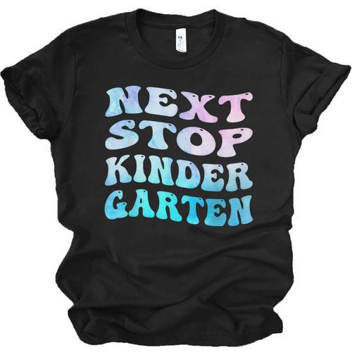 Next Stop Kindergarten Groovy Graduation Last Day Of School Unisex Jersey T-Shirt - Best Gift Smart