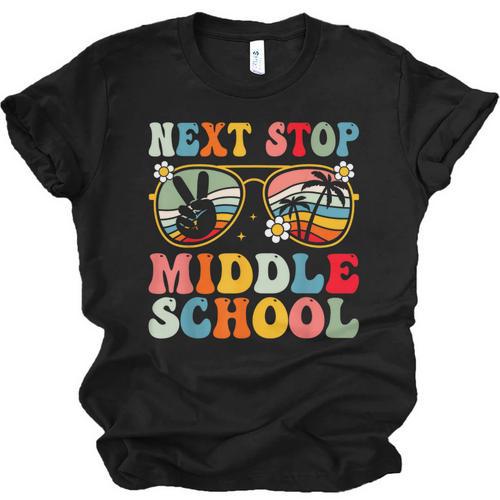 Next Stop Middle School Elementary School Graduation 2025 Unisex Jersey T-Shirt - Best Gift Smart