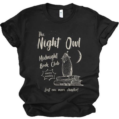 Night Owl Book Club Bookish Book Lover Tee Unisex Jersey T-Shirt - Bookorys AU