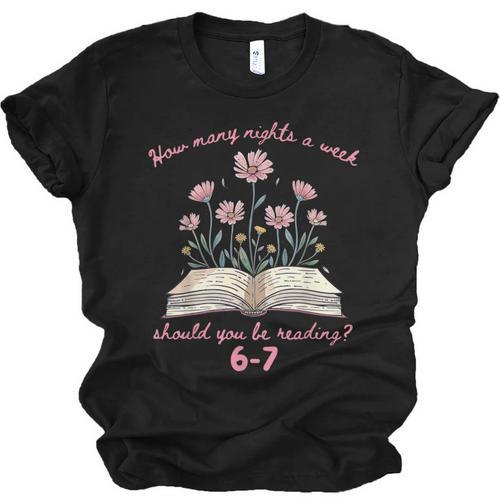 How Many Nights Reading 67 Meme Floral Book Lover Teacher Unisex Jersey T-Shirt - Bookorys