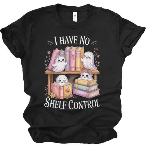 I Have No Shelf Control Ghost Reading Books Pun Unisex Jersey T-Shirt - Bookorys UK