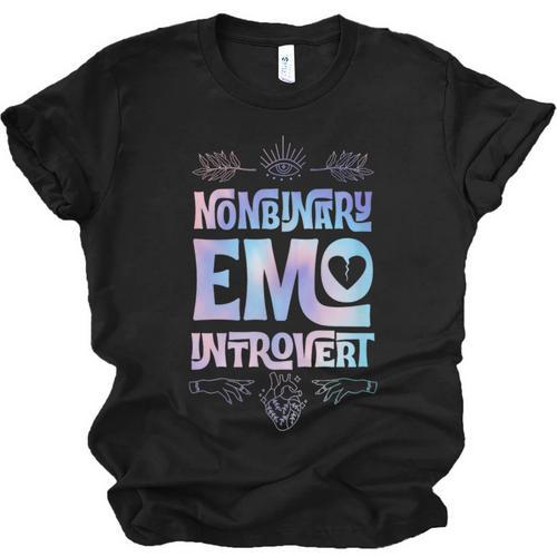 Nonbinary Emo Introvert Pride Trendy Mystic Teen Goth Style Unisex Jersey T-Shirt - Raresse