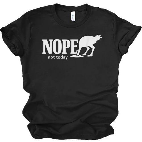 Nope Not Today Ostrich Sarcastic Introvert Humor Unisex Jersey T-Shirt - Raresse