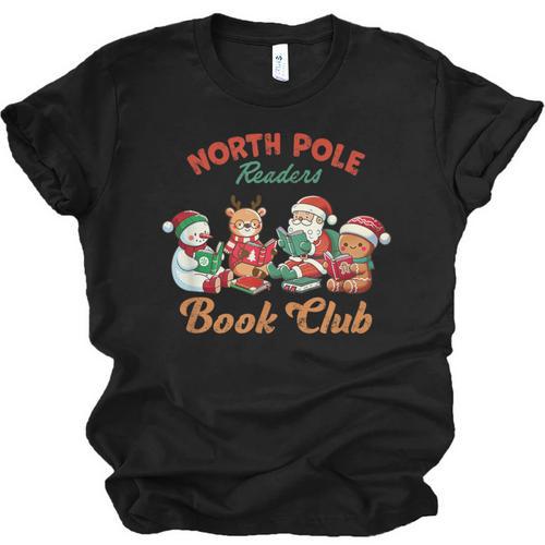 North Pole Readers Book Club Reading Book Christmas Unisex Jersey T-Shirt - Bookorys DE