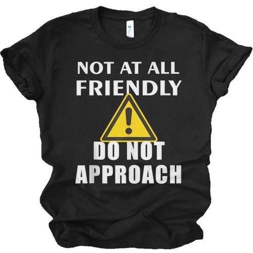 Not At All Friendly Do Not Approach Introvert Warning Unisex Jersey T-Shirt - Raresse