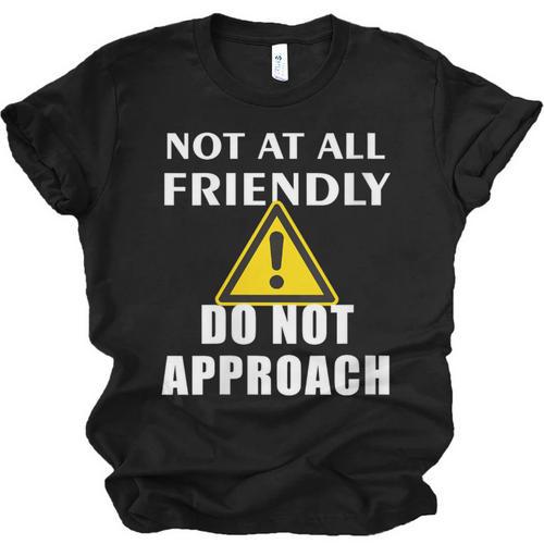 Not At All Friendly Do Not Approach Introvert Warning Unisex Jersey T-Shirt - Raresse