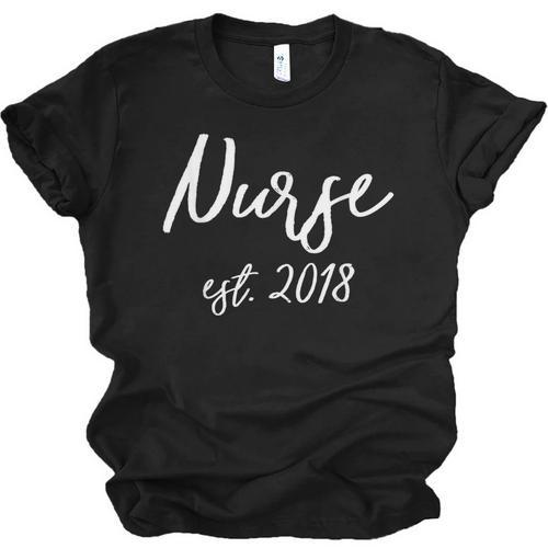 NURSE EST 2018 New Nursing School Graduation Shirt Unisex Jersey T-Shirt - Best Gift Smart