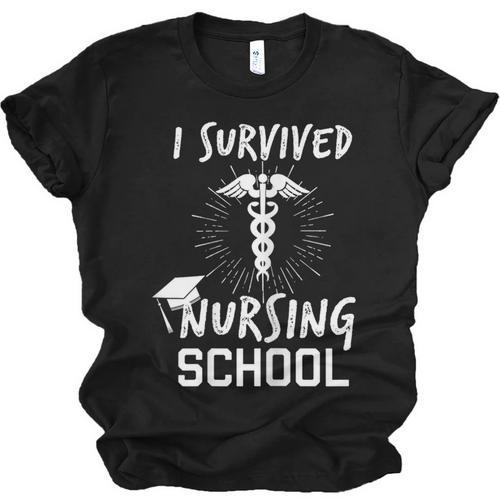 Nursing School Graduation Shirt I Survived RN Gift Unisex Jersey T-Shirt - Best Gift Smart