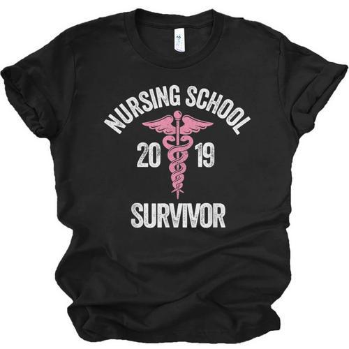 Nursing School Survivor Apparel Graduation Party Nurse RN Unisex Jersey T-Shirt - Best Gift Smart