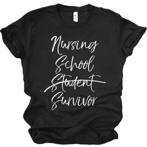 Nursing School Survivor Shirt Nurse Student Graduation Unisex Jersey T-Shirt - Best Gift Smart
