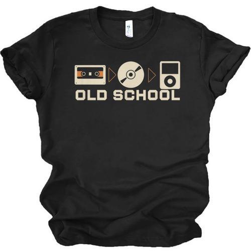 Old School Music Evolution Tape CD Retro Nostalgia Unisex Jersey T-Shirt - Figerry
