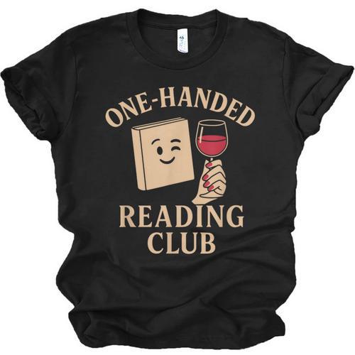 One-Handed Reading Club Smutty Book Lover Unisex Jersey T-Shirt - Bookorys AU