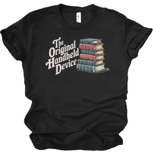 The Original Handheld Device Book Fair Book Lover Unisex Jersey T-Shirt - Bookorys