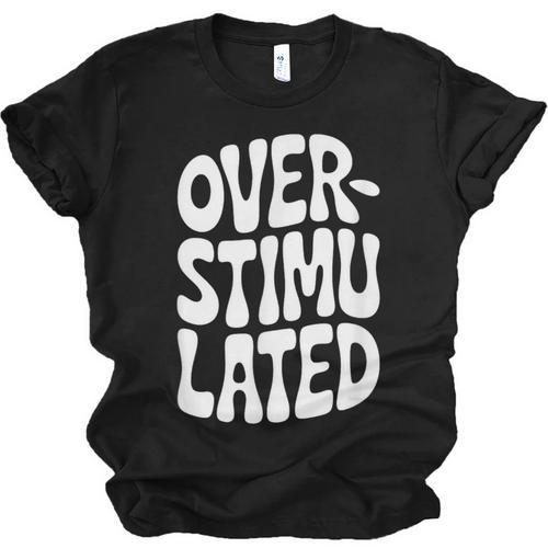 OVERSTIMULATED Introvert Social Mode Sensory Overload Unisex Jersey T-Shirt - Raresse