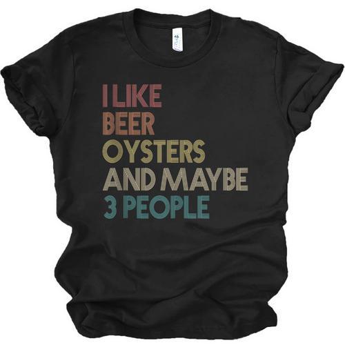 Oysters And Beer Lovers Introvert Quote Vintage Retro Unisex Jersey T-Shirt - Raresse