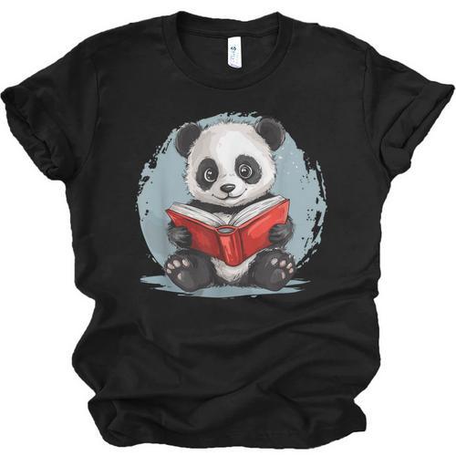 Panda With Book For Reading Enthusiasts Unisex Jersey T-Shirt - Bookorys AU