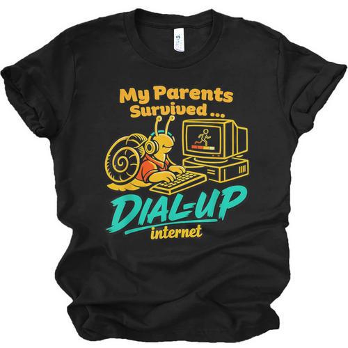 My Parents Survived Dial Up Internet Nostalgia 90s Unisex Jersey T-Shirt - Figerry