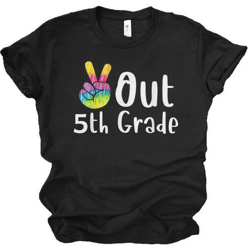 Peace Out 5th Grade Tie Dye Graduation Class Of 2026 Unisex Jersey T-Shirt - Best Gift Smart